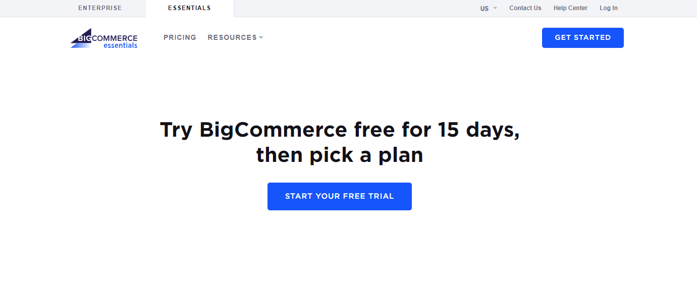 screenshot of BigCommerce essentials page